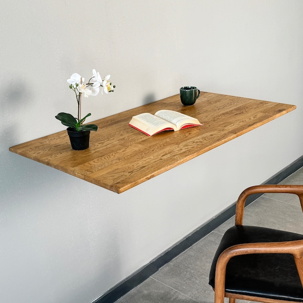 Wall Mounted Floating Desk Wooden Folding Table Murphy Desk Work From Home Space Saving Fold Down Desk