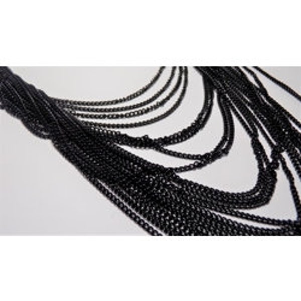 Black Zinc Multichain Handmade Necklace