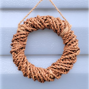 Natural Twined Pine Needle Hoop — 7 Inch Rope Wreath