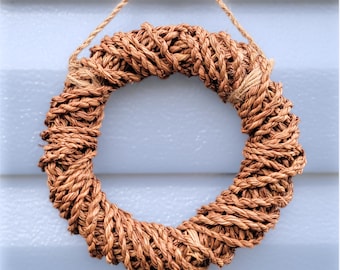 Natural Twined Pine Needle Hoop — 7 Inch Rope Wreath