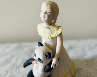 Vintage Cybis Goldilocks Figurine - Girl with Panda Porcelain Collectible Figurine