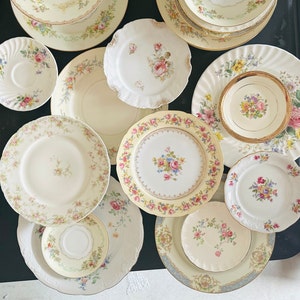 Mismatched Plates - Vintage China Table Settings - Bulk Dishes