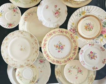 Mismatched Plates - Vintage China Table Settings - Bulk Dishes