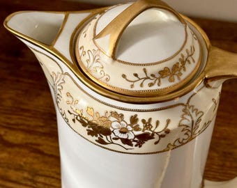 Antique Nippon Noritake Chocolate Pot: Hand Painted China - Etsy