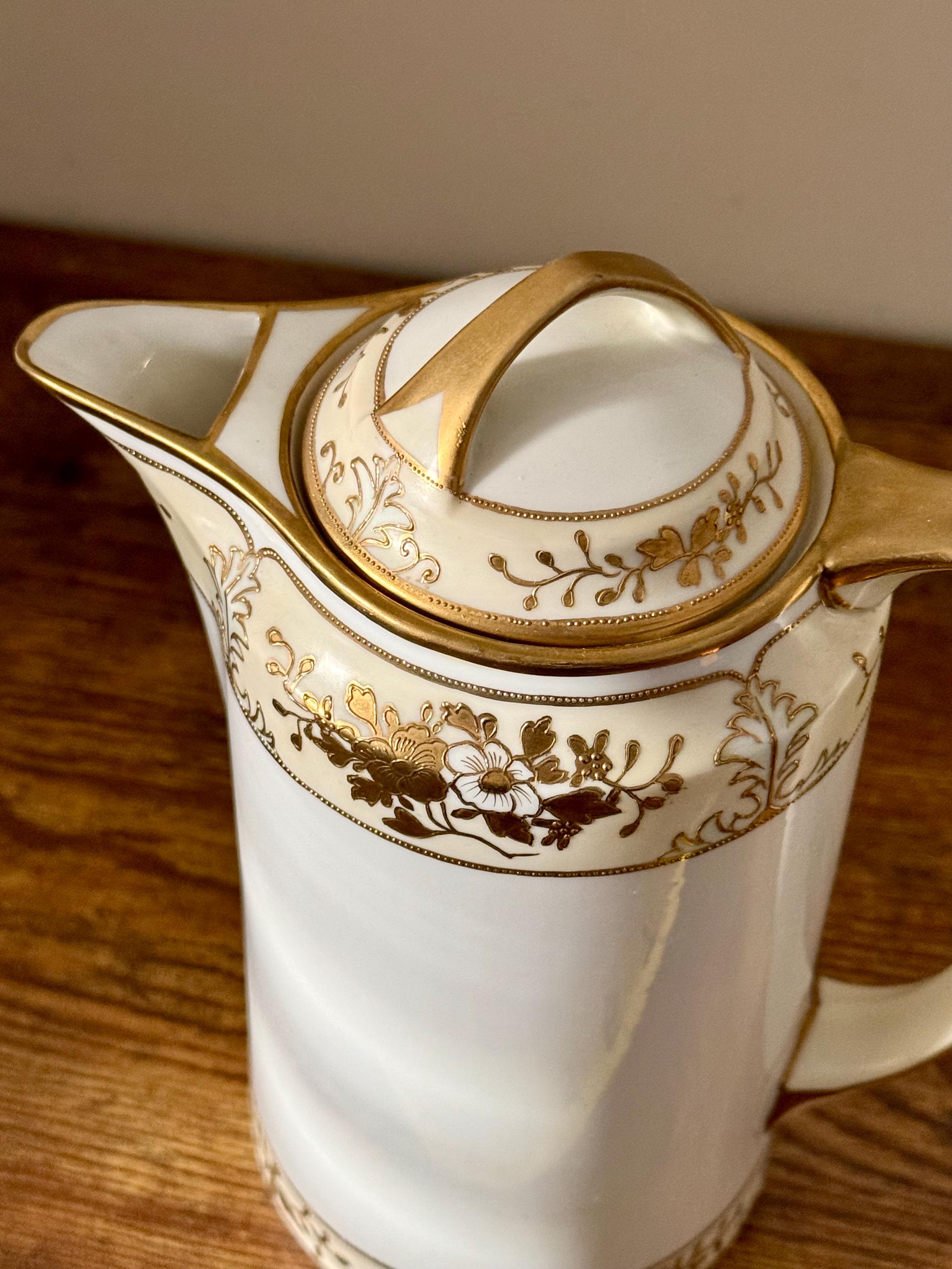 Antique Nippon Noritake Chocolate Pot: Hand Painted China - Etsy
