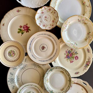 Vintage Mismatched Plates - Mix and Match China Dishes - Cottage Chic Decor - Vintage Tableware
