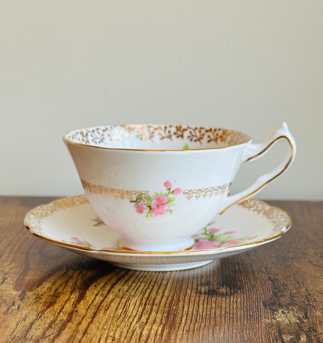Vintage Teacup & Saucer Collingswood English Bone China Cup Etsy
