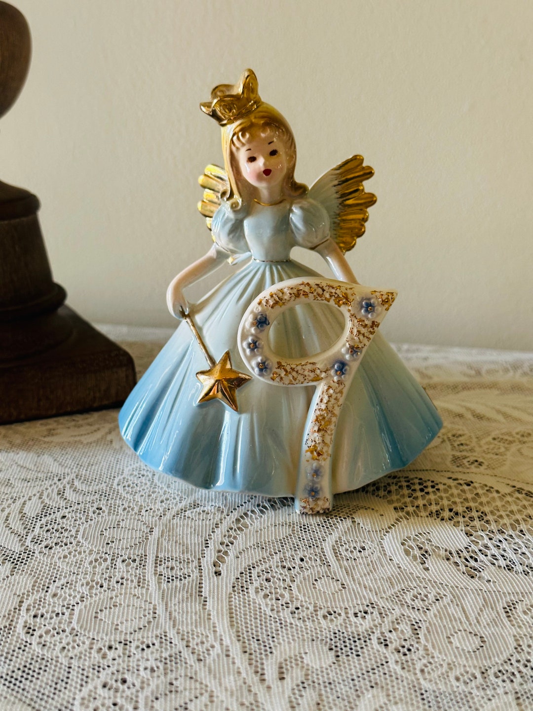 9th Birthday Angel Figurine Vintage Josef Original Birthday Angel 9th