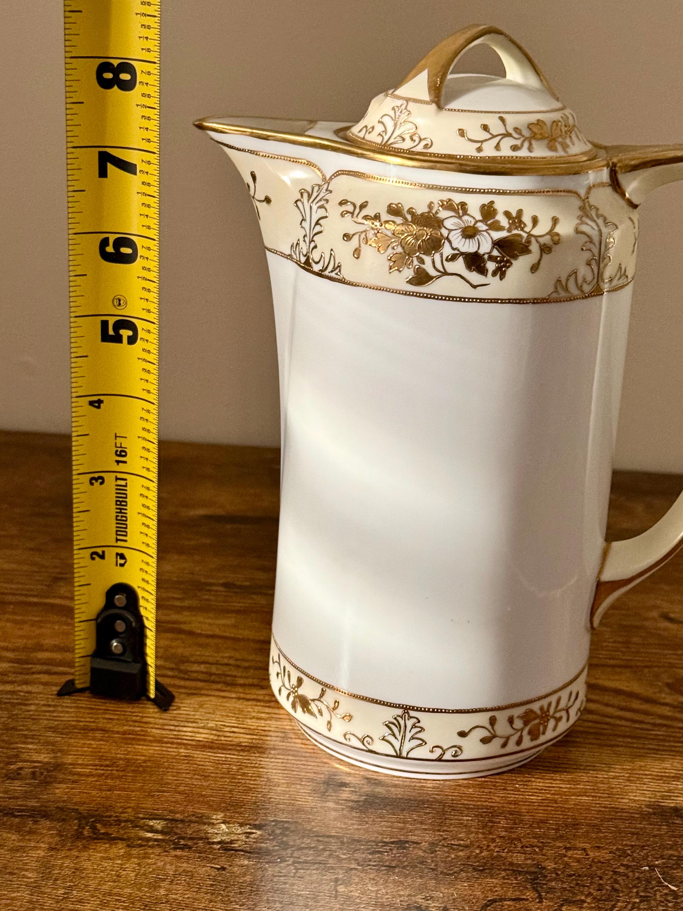 Antique Nippon Noritake Chocolate Pot: Hand Painted China - Etsy