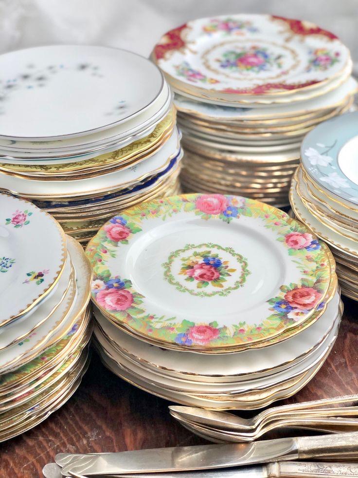 Mismatched Tableware Mismatched Vintage China: Wedding Tableware, Bulk Dishes - Etsy