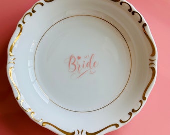 Bride Ring Dish - Vintage China Trinket Dish - Gift for the Bride