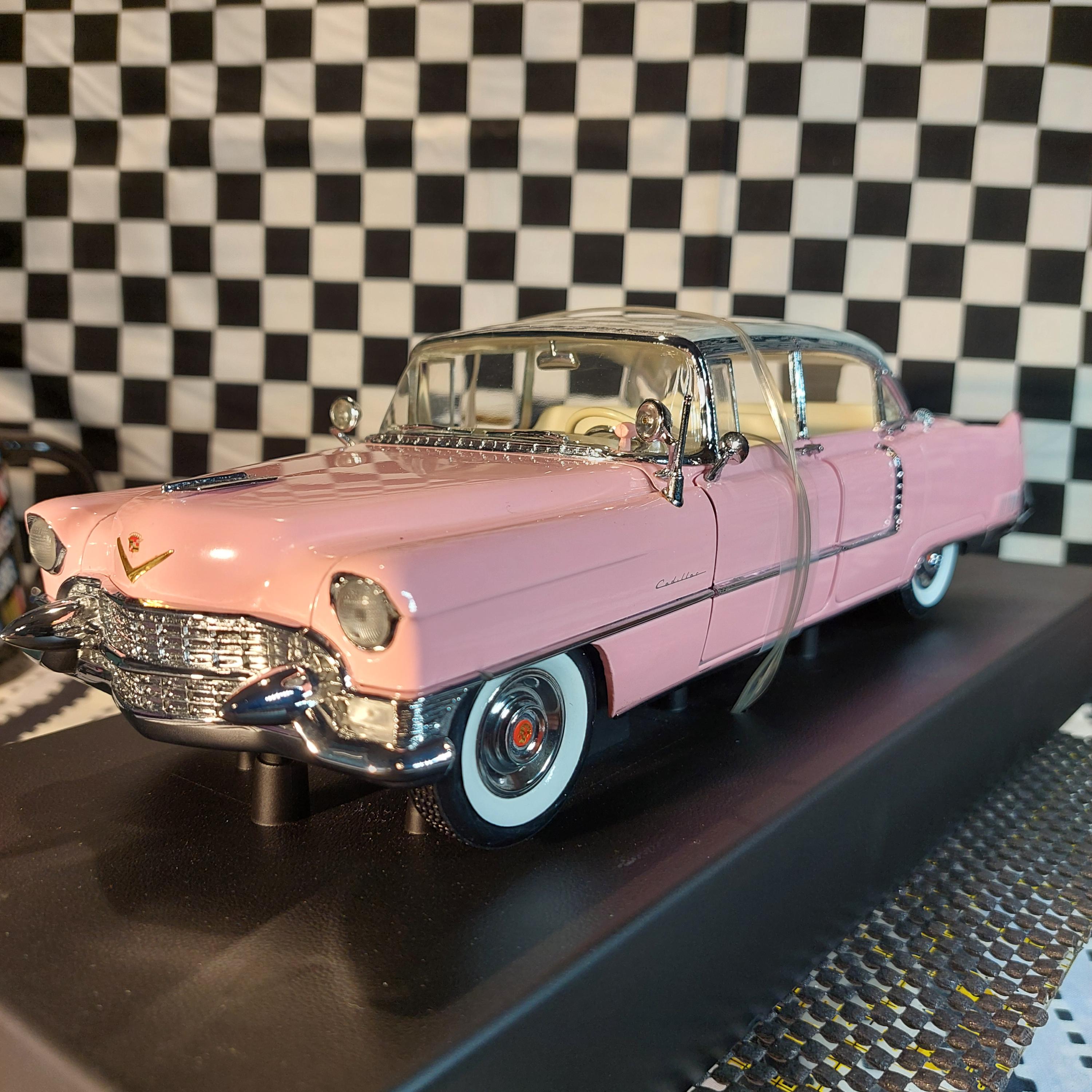 Elvis Presley 1955 Pink Cadillac Diecast Model, 1:18 Scale With