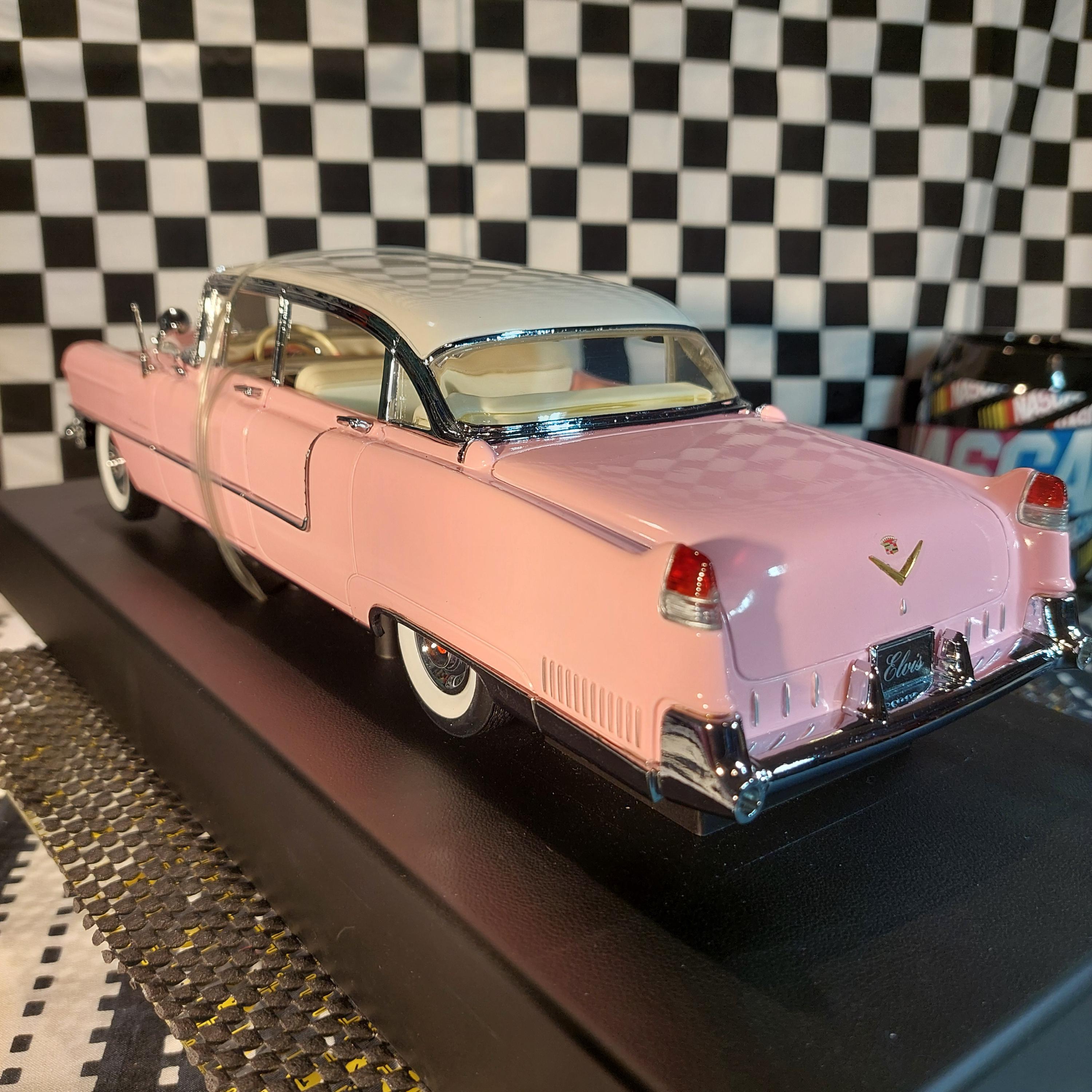 Elvis Presley 1955 Pink Cadillac Diecast Model, 1:18 Scale With