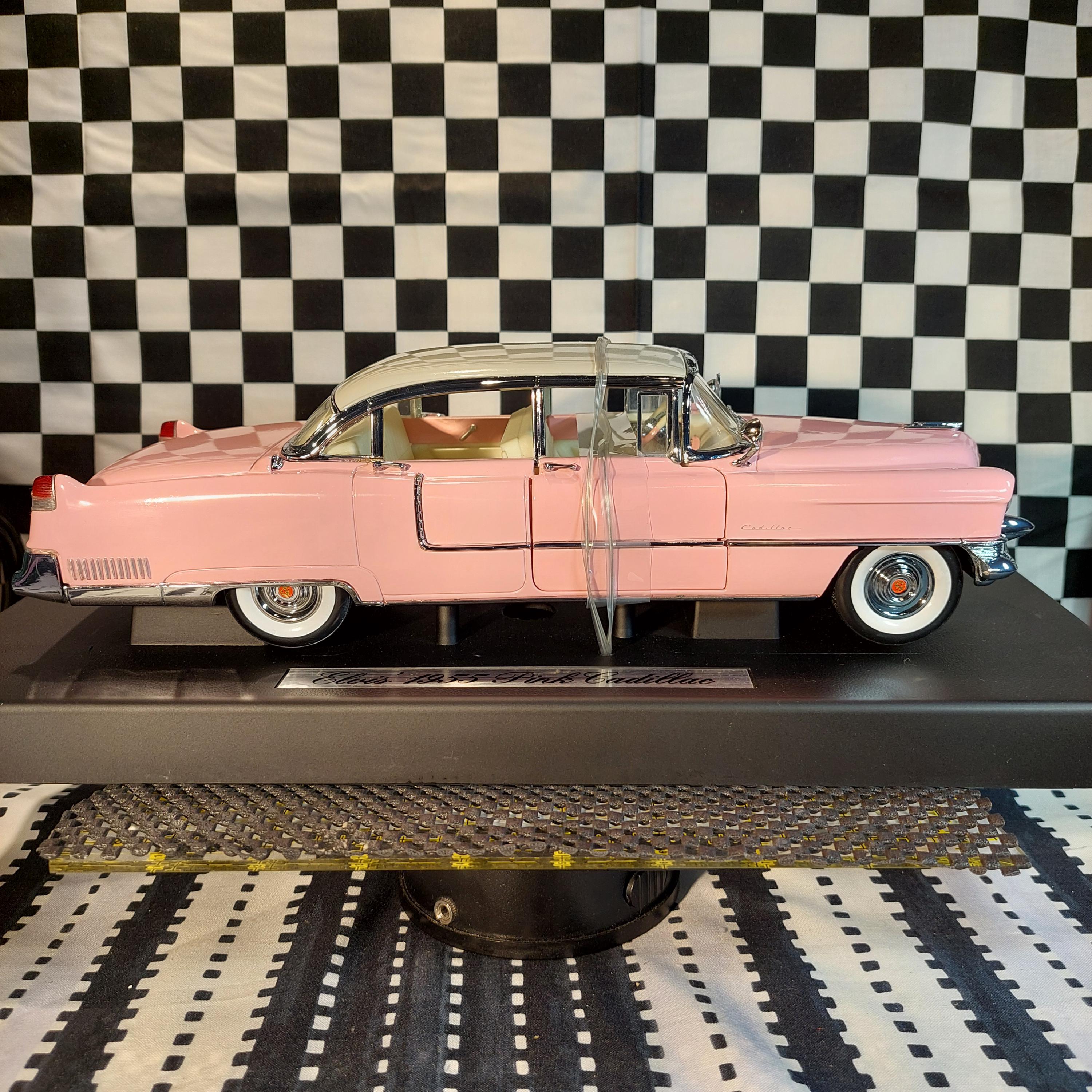 Elvis Presley 1955 Pink Cadillac Diecast Model, 1:18 Scale With