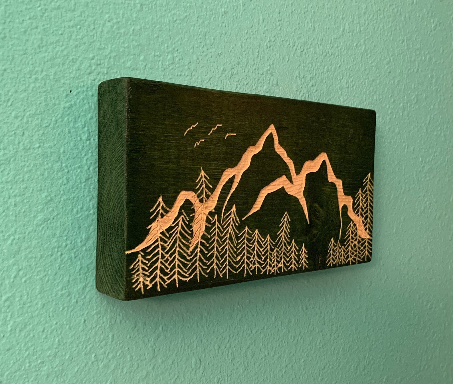 Custom Engraved Wall Art MOUNTAIN TREES Etsy