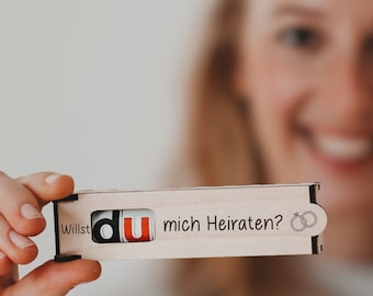 Willst du mich heiraten | gravierte Schokoriegel Geschenkbox | personalisierter Hochzeitsantrag | kleine Aufmerksamkeit inkl. Duplo | Antrag