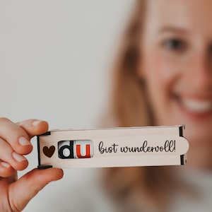 Du bist wundervoll | gravierte Schokoriegel Geschenkbox | personalisierte Geschenkidee | kleine Aufmerksamkeit inkl. Duplo