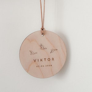 Personalisiertes Holzschild | Hallo Welt Schildchen | Geburtstafel | Meilenstein Baby | Namensschild mit Tiermotiv