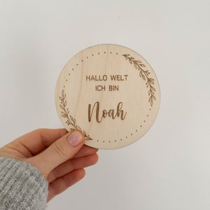 Personalized Wooden Sign | Hello world sign | Birth chart | Milestone Baby | Name tag