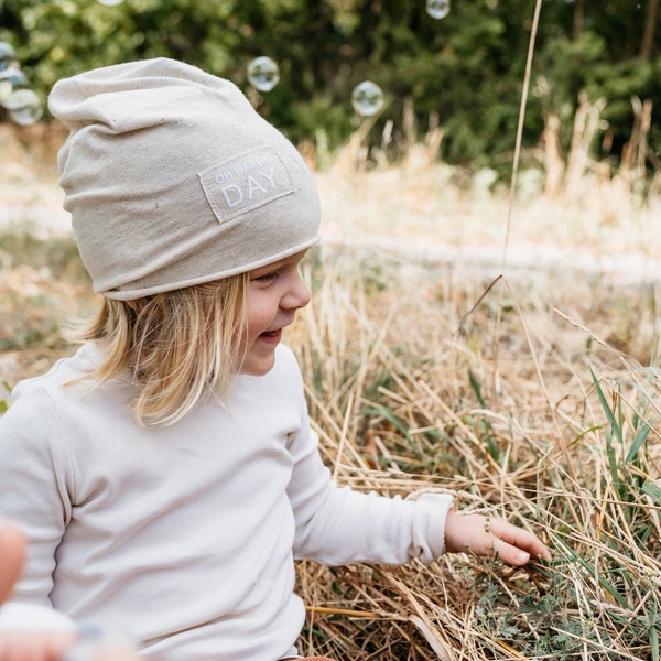 Light BEANIE for babies, kids & adults - with linen for summer or warm days