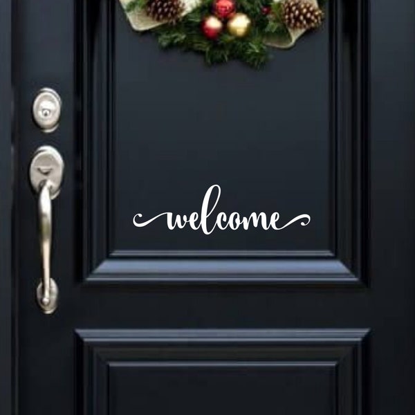 Welcome vinyl decal for front door, hallway, wall, anywhere. Free shipping!