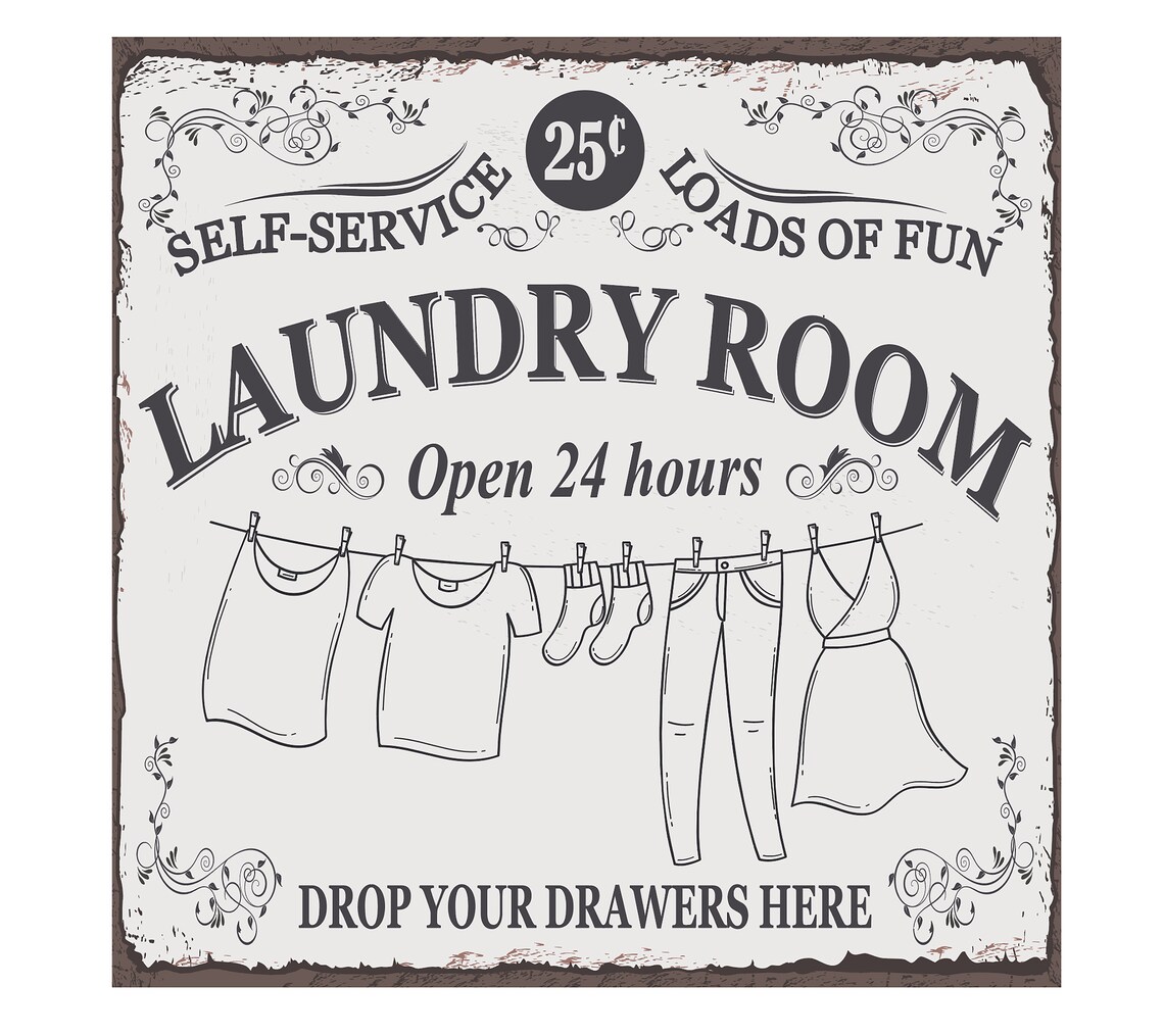 Vintage Metal lavandería señal 12 x 12 envío | Etsy