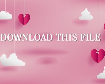 Digital Download Hearts & Clouds Backgrounds or Clipart. Use For Marketing, Advertising, Designing, Etc.