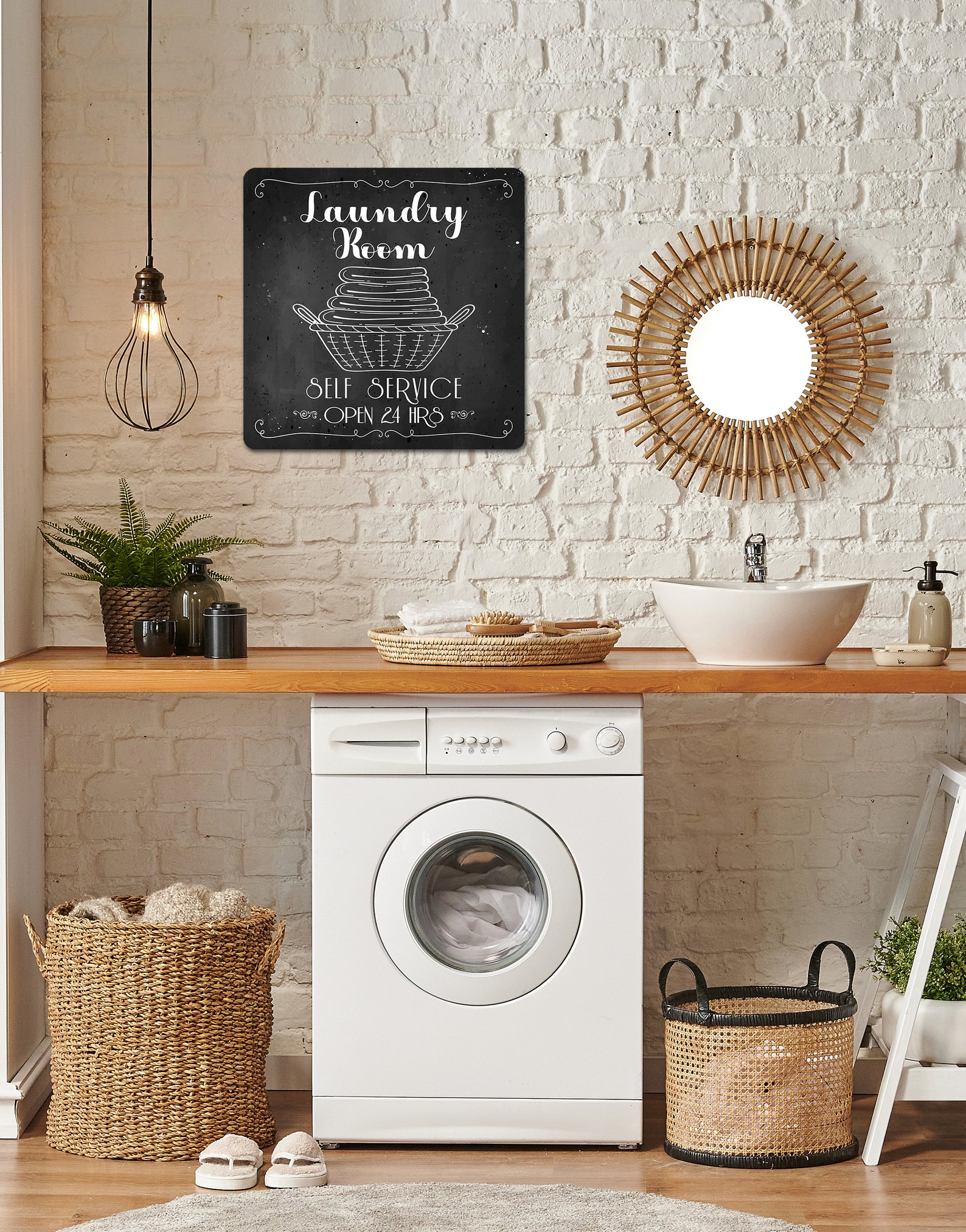 Vintage Metal Laundry Room Sign 12 X 12 Fast  Etsy