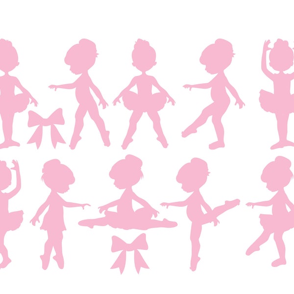 Adorable Ballerina Girls Silhouette Decals - Shipping is FREE