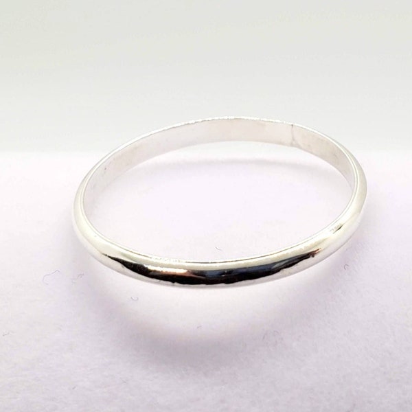 Half Round Smooth Band Ring, Stacker Ring, Argentium Silver, Custom