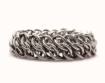 Anillo de malla GSG, apilable de acero inoxidable, anillo antiestrés