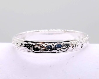 Saddle Pattern Band Ring, Stacker Ring, Sterling Silver, Custom