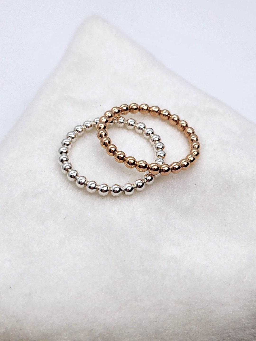 stack ring - etsy Images High Quality Grahic Full Bead Stack Ring, Stacker Ring, Argentium Silver, Gold, Rose Gold ...