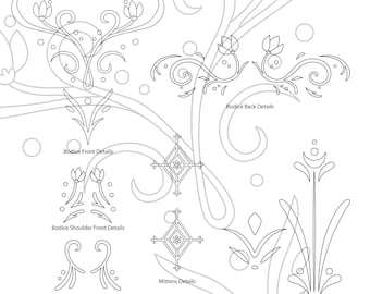 Anna from Frozen - Travel inspired design details cosplay pattern blueprints PDF and SVG
