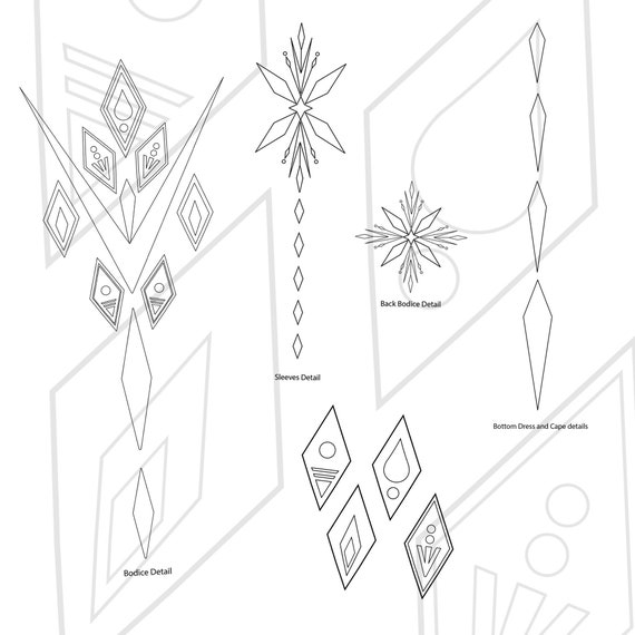 Elsa from Frozen Elemantal Dress inspired Design Cosplay pattern  blueprint PDF and SVG files