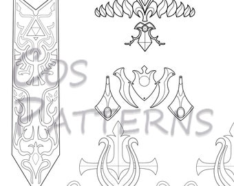 Zelda Twilight Princess Cosplay Pattern – Crown, Dress, Tabard (PDF & SVG)