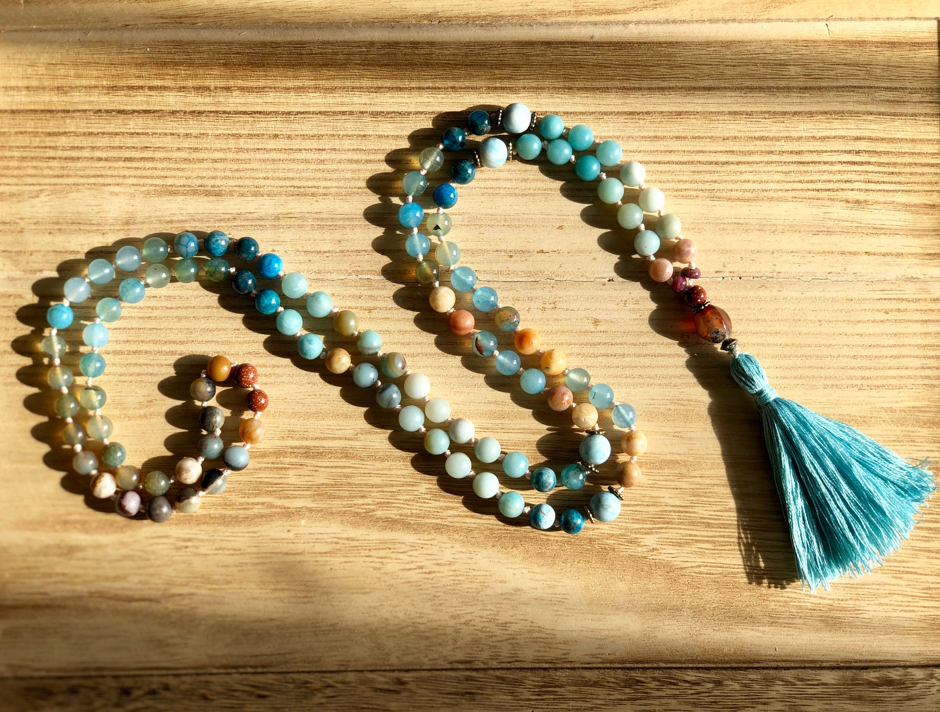 Purposeful Life Mala Bead Necklace Hand Knotted Gemstones Etsy Ireland