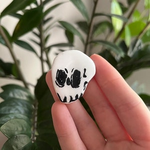 Skull Clay Pin - Spooky Pins -