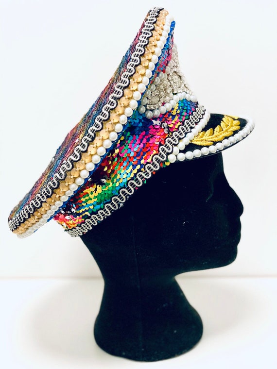 Festival Military Hat Rainbow Rave Pride Army Festival Military Hat Rainbow Rave Pride Army