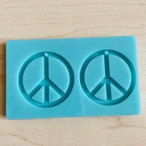 Peace Earring Drop Mold - 1.5 inch drop Earring Mold - Mold for epoxy resin - DIY Resin Earring - Shiny Mold