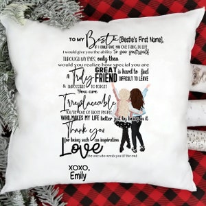 Bestie Pillow Cover – Friendship Pillowcase – Personalized Decorative Cushion Cover for Home Décor - Perfect Birthday/Friendship gift
