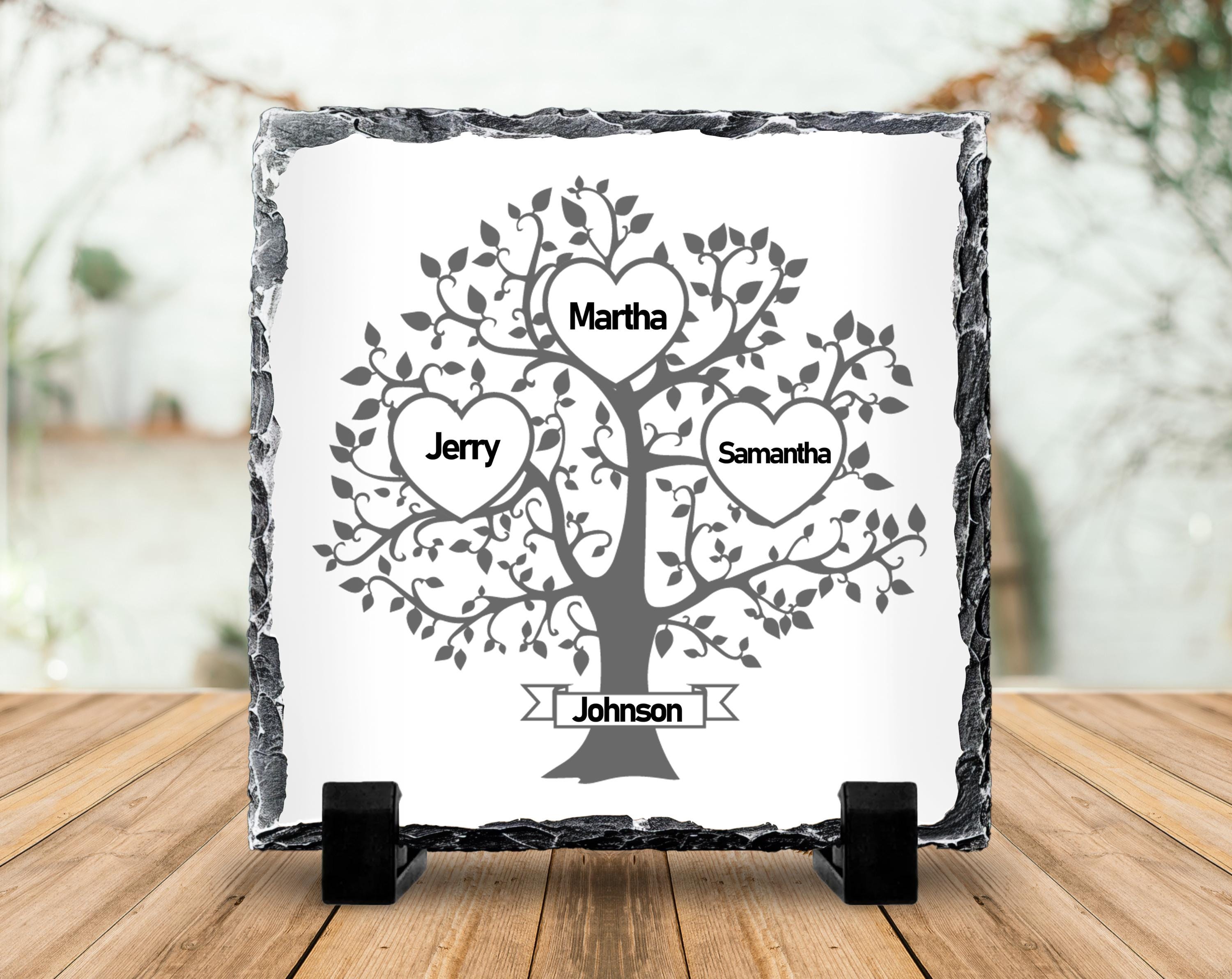 Personalized Family Tree Slate Plaque - Custom Family Names Keepsake ...