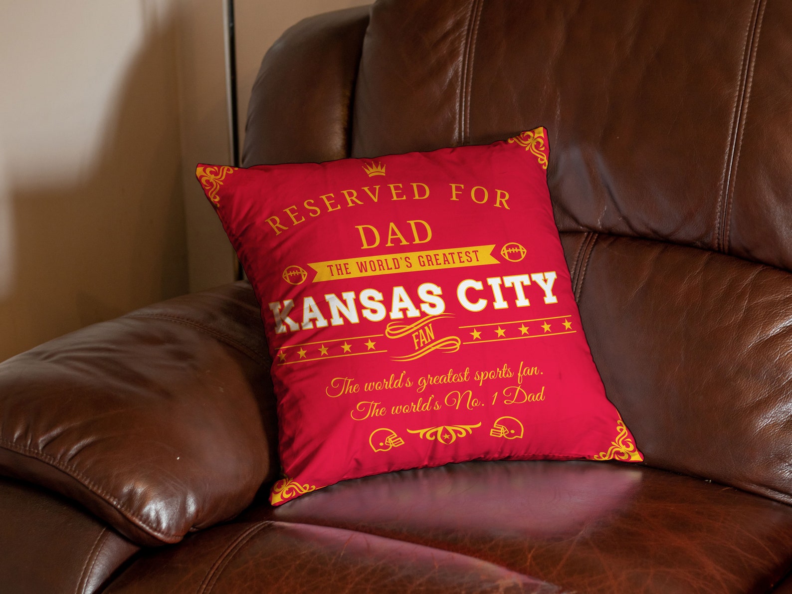 Personalized Kansas City Football Pillow Cover Kansas City Etsy