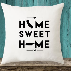 California & Tennessee - Home Sweet Home State maps throw pillow cover with Free Shipping, State Pillow Case, Custom Pillow Case