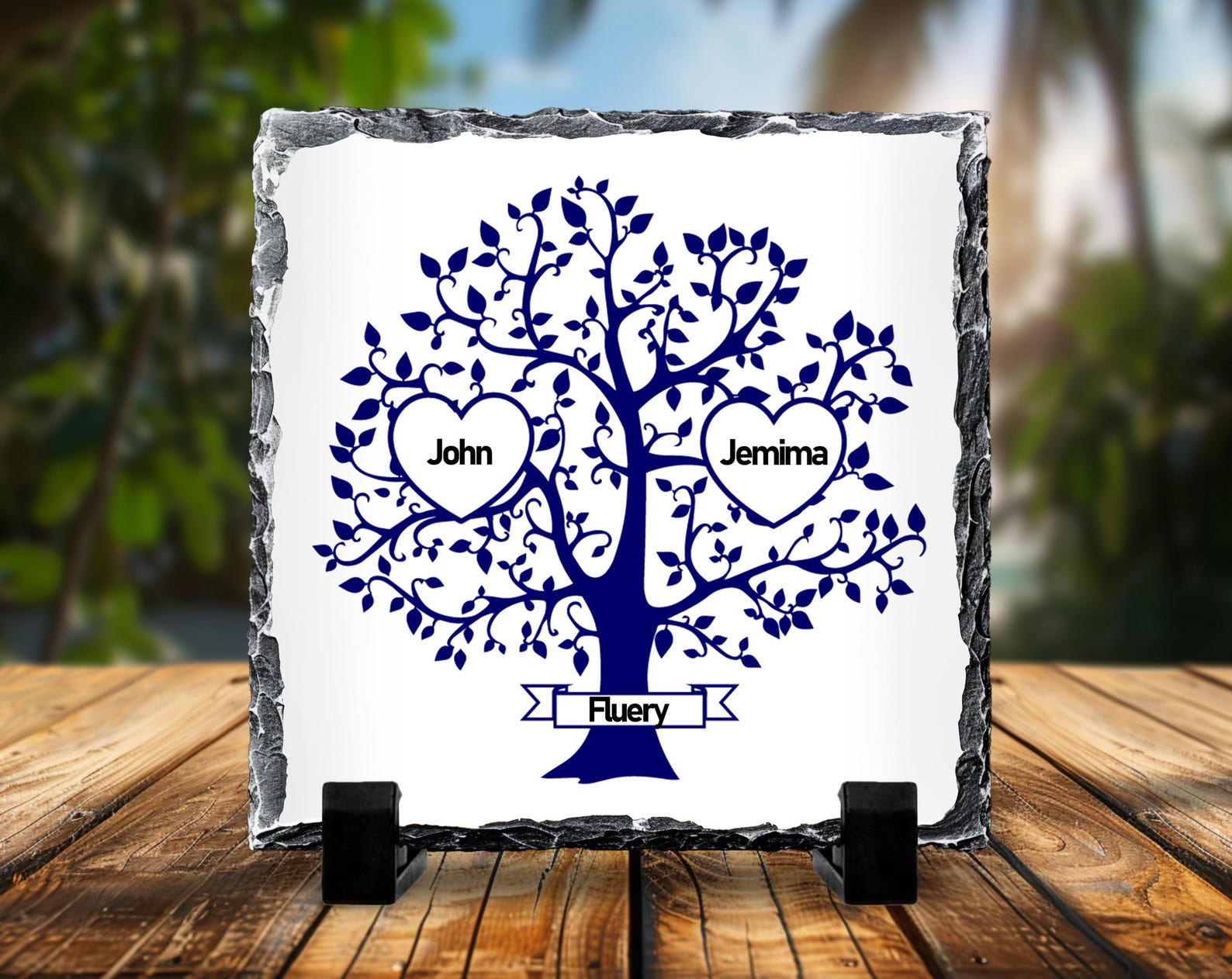 Personalized Family Tree Slate Plaque - Custom Family Names Keepsake ...