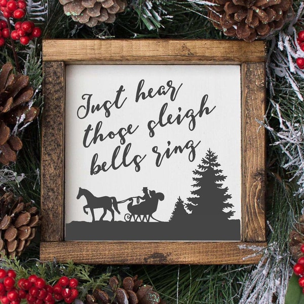 Sleigh Bells Ring SVG, Christmas SVG, Christmas Sign SVG, Winter Wonderland, Holiday Family, Winter, Sleigh Ride, Silhouette Cricut Cut File