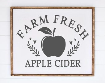 Farm Fresh Apple Cider SVG, Fall Sign SVG, Autumn SVG, Home Decor, Farmhouse, Halloween, Thanksgiving, Family, Silhouette Cricut Cut File