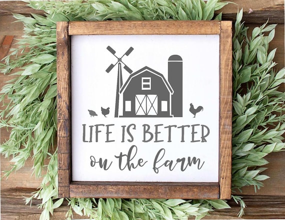 Download Life Is Better On The Farm Svg Farm Sign Farmhouse Kitchen Etsy PSD Mockup Templates