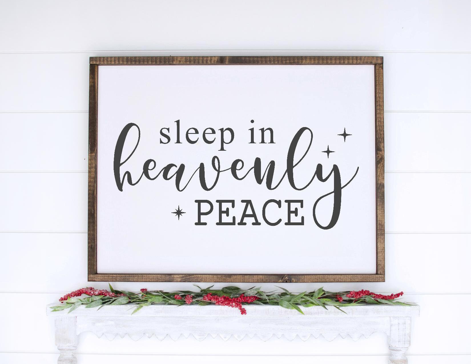 Silent Night SVG Sleep in Heavenly Peace SVG Christmas Sign Etsy