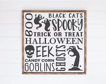 Halloween SVG, Halloween Sign SVG, Farmhouse SVG, Fall, Autumn, Quote, Family Home Decor, October 31, Witch, Boo, Silhouette Cricut Cut File